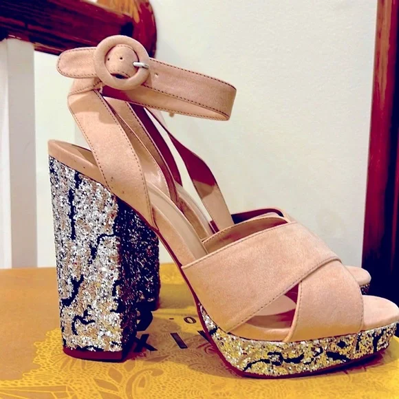 Mix no.6 size 8 platform sparkly platform shoes - Picture 1 of 4